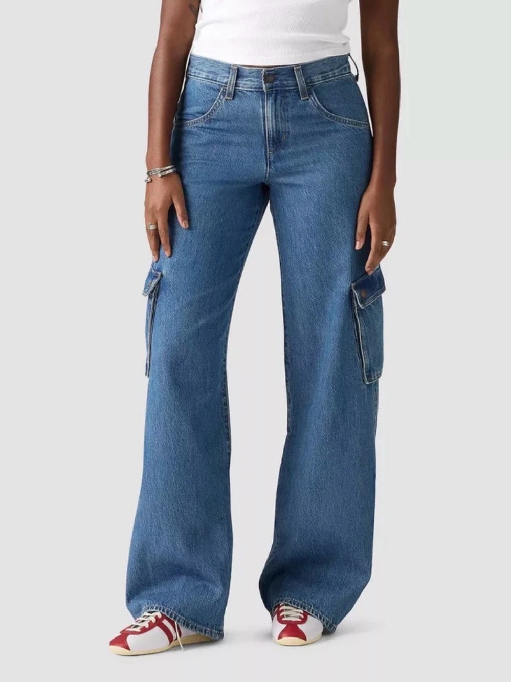 Levi's SuperLow Loose Low Rise All Over Blue Women’s Jeans NWT Size 24